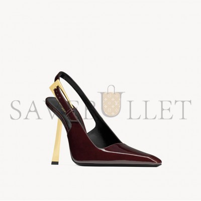YSL LEE SLINGBACK PUMPS IN PATENT LEATHER 763421AAAPK2226